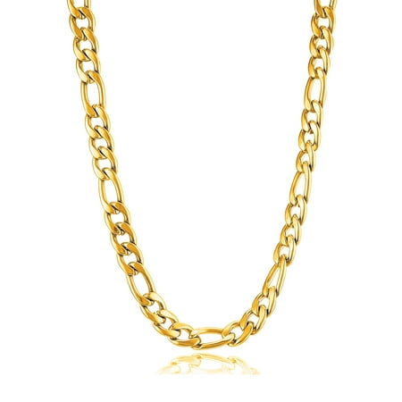 Coastal Jewelry Gold Plated Stainless Steel Figaro Chain Necklace
