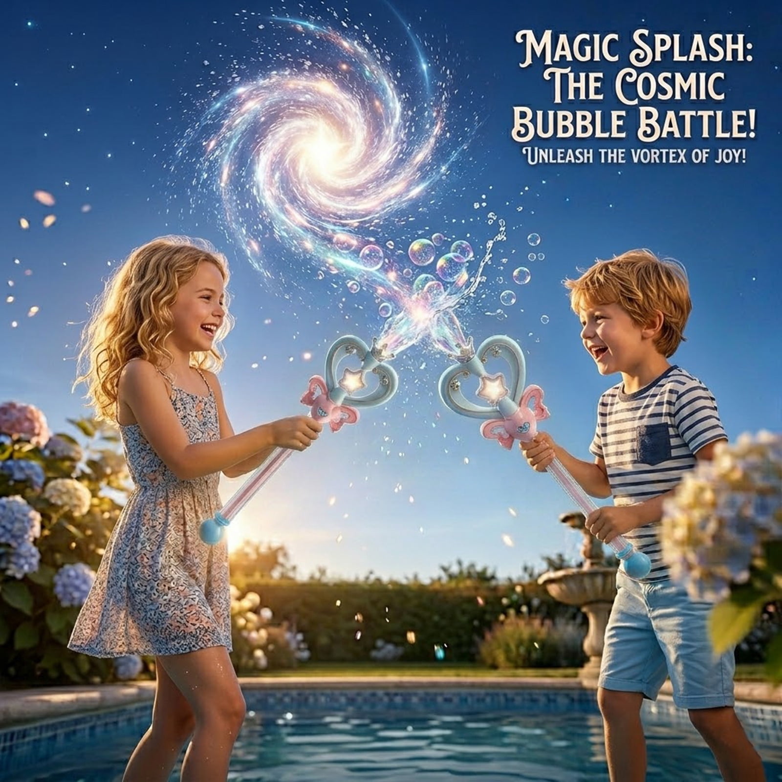 Princess Firework Spinning Water Wand Pull Water Gun, Dual Mode Magic Crown Water Blaster, Summer Outdoor Pool Beach Kids Water Toy