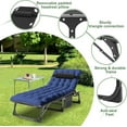 Folding Lounge Chair with Mattress, 4 Position Adjustable Folding