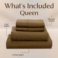 thumbnail image 6 of Queen Size 4 Piece Microfiber Sheet Set with Deep Pocket Fitted Sheet, Soft Hotel Style Bedding, Embroidered Pillowcases and Convenient Side Storage Pocket, 6 of 8