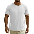 thumbnail image 4 of zbxnLI Big and Tall Mens T Shirts Comfy Short Sleeve Tee Top Workout Running Athletic Gym Summer Basic Tshirt, 4 of 7