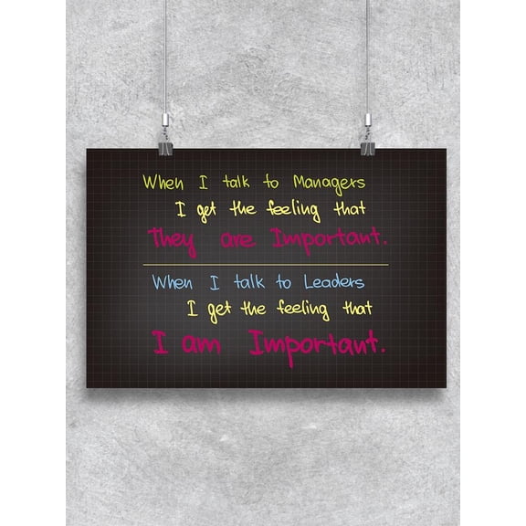 Leaders And Managers Quote Poster -Image by Shutterstock