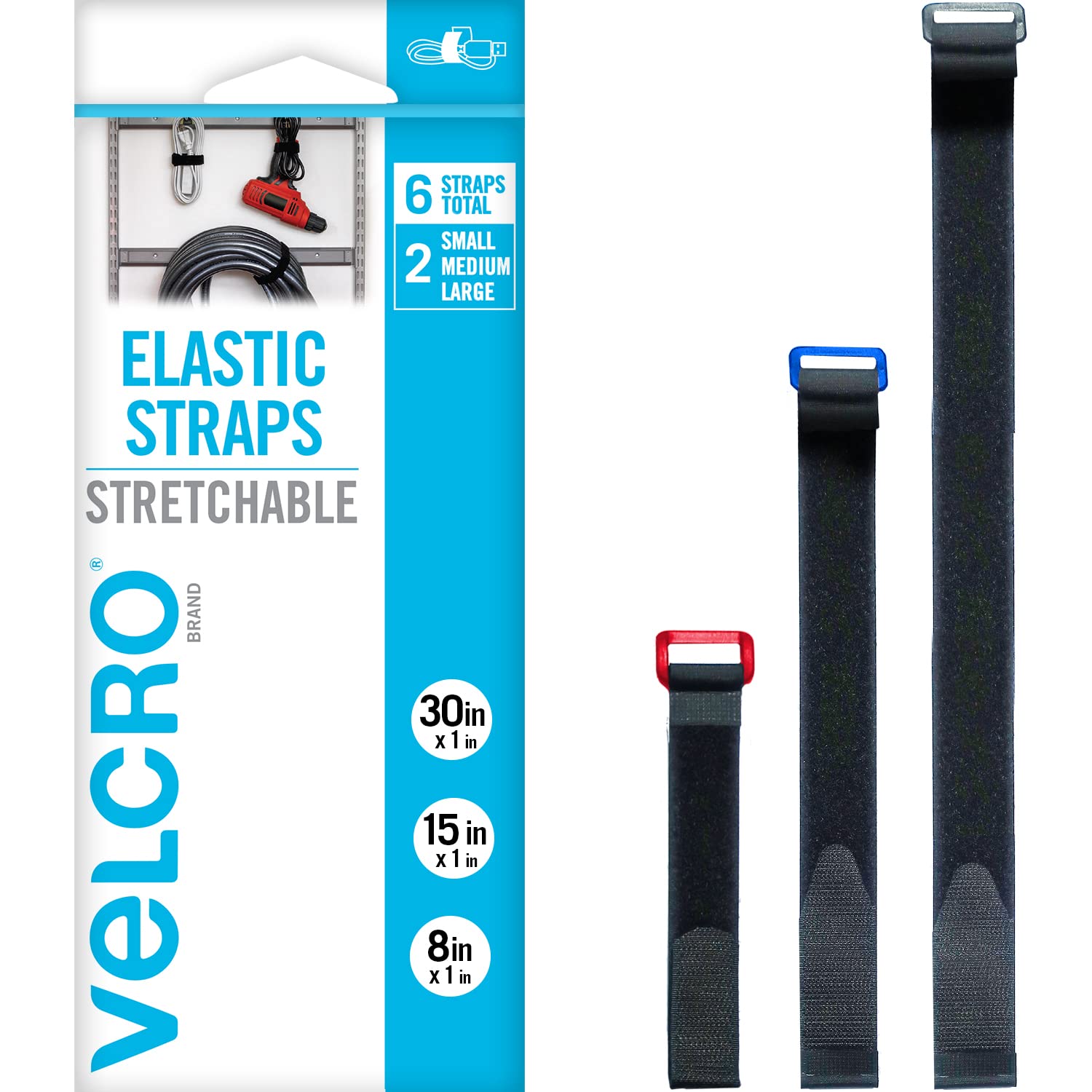 Nastro Autobloccante VELCRO Brand ONE-WRAP – Rotolo 2,5 Cm X 9,1 M, Tagliabile, Riutilizzabile, Per Cavi, Tubi, Attrezzi, Nero - 2