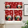 thumbnail image 2 of Red Christmas Kitchen Curtains and Valances Set, Rod Pocket Curtains Tier Farmhouse Window Curtains 36 Inch Length, Winter Xmas Gnomes White Snowflake Ball 3 Piece Kitchen Curtains Set, 2 of 6