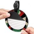 thumbnail image 2 of Palestine 2pcs PU Leather Round Bag Tags with Privacy Cover and Name ID Tag - Suitcase Tags for Travel Luggage, Handbags, Backpacks, School Bags, 2 of 6