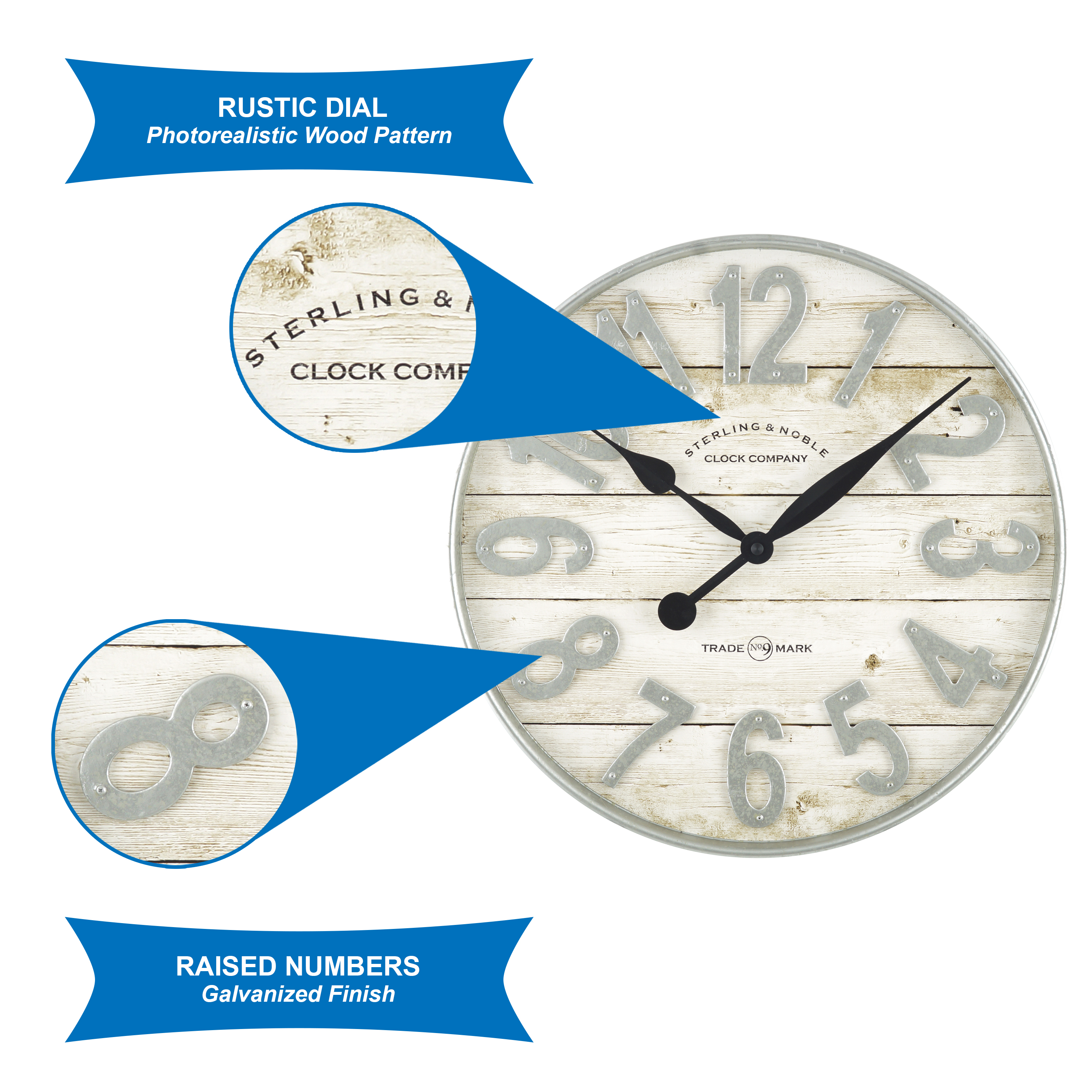 Better Homes & Gardens 20-Inch Farmhouse Analog Wall Clock photo 3