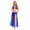 Blue, variant on Women's Belly Dance Outfits Halter Bra Crop Top and Maxi Slit Skirt Egyptian Greek Queen Fancy Dress Blue L