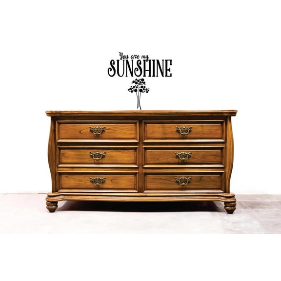 Custom Decals You Are My Sunshine Wall Art Size: 10 Inches x 20 Inches Color: Black