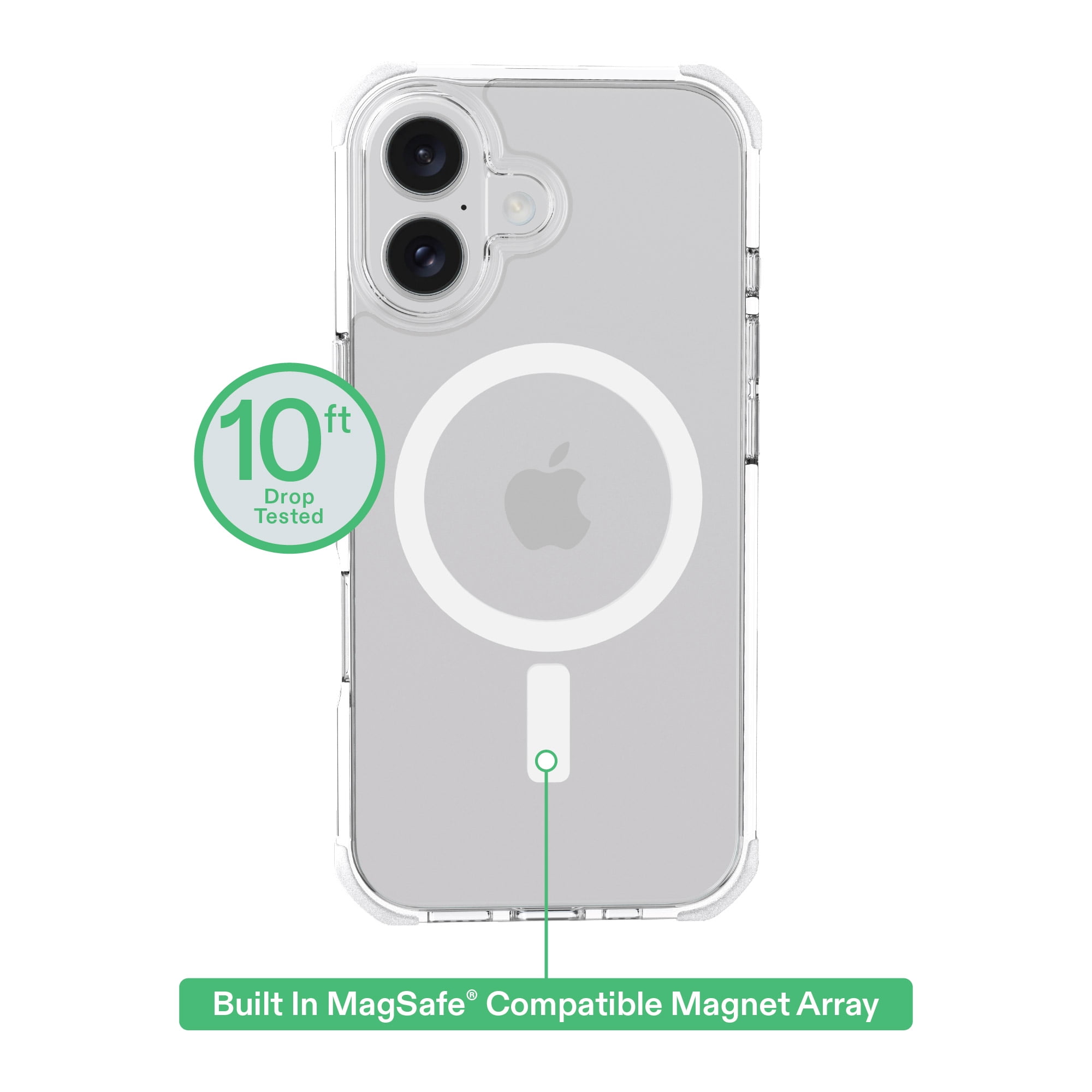 onn MagSafe Compatible Phone Case for iPhone 17 Clear