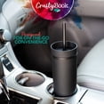 thumbnail image 2 of CraftyBook 16oz Black Skinny Tumblers with Lids and Straws - Bulk 32 Pack, 2 of 7