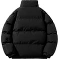 thumbnail image 2 of Chaqueta acolchada de invierno para hombre, unisex, lisa, cálida, con cuello alto, acolchada y gruesa, con cremallera, para exteriores, larga, 2 of 5