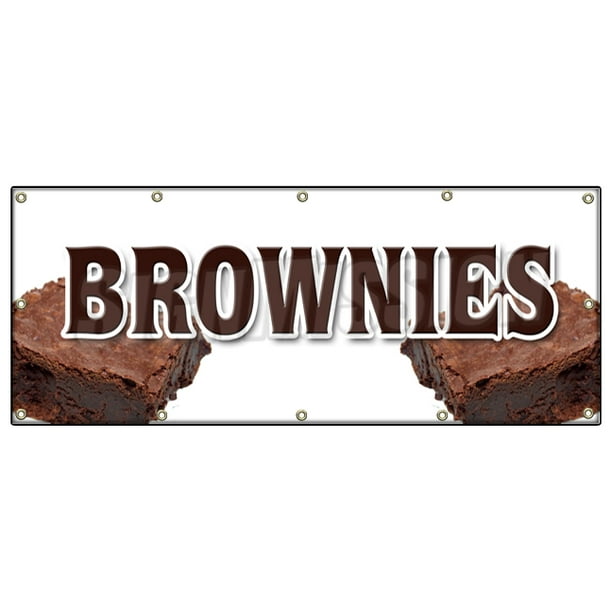48"x120" BROWNIES BANNER SIGN bakery chewy warm homemade best chocolate