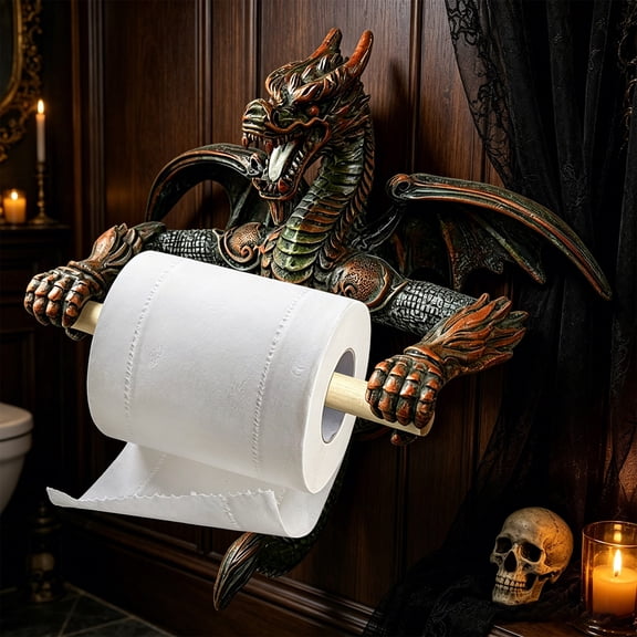 Dragon Shaped Resin Tissue Holder - Functional Bathroom Decor and Gift Idea for Home, Living Room, Office brown
