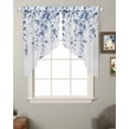 thumbnail image 2 of Blue Eucalyptus Swag Valances for Windows, Botanical Plant Rustic Branch Floral Rod Pocket Sheer Valances for Small Windows, Swag Toppers Light Filtering for Kitchen Living Room 2 Panels 28''x36'', 2 of 6