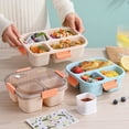 thumbnail image 3 of AYYUFE 1 Set 1100/1550ML Bento Box 3/4 Grids Good Sealing Buckle Closure Heat Resistance Fresh-Keeping Microwavable Lunch Container Office Supply, 3 of 7