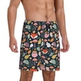 thumbnail image 2 of Kdxio Autumn Forest Print Mens Sleep Shorts Bottoms Soft Comfy Pajama Wear Pants with Drawstring Pockets, 2 of 5