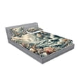 thumbnail image 2 of Ambesonne Abstract Nature Fitted Sheet & Pillow Sham Set, Blooming Forest, Calking, Blush Dark Slate Blue, 2 of 2