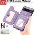 thumbnail image 3 of Phone Case for Google Pixel 7 Pro 5G Wallet Cover with Screen Protector and Wrist Strap Lanyard RFID Credit Card Holder Ring Stand Cell Accessories Pixel7Pro Pixel7 XL Seven 7Pro 6.7 Women Men Purple, 3 of 7
