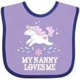 thumbnail image 3 of Inktastic My Nanny Loves Me Girl Unicorn Girls Baby Bib, 3 of 4