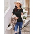 thumbnail image 4 of Womens Casual T Shirts Dolman Top Breathable Basic Short Sleeve Shirts Boat Neck Ruched Tops Summer Lightweight Clothes, 4 of 7