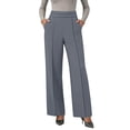 thumbnail image 6 of hoksml Women's Pull On High Waist Dress Pants, Solid Pleated Wide Leg Offitce Casual Trousers, with Pockets, 6 of 8