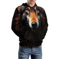 thumbnail image 5 of Fiery Wolf Portrait Men's Women New Sweatshirt Hoodie Men's Plus Size Sweatshirt Hooded Sweatshirt 3d Printed Street Men's Cloth, 5 of 6