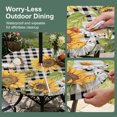 thumbnail image 5 of Round Outdoor Tablecloth with Umbrella Hole and Zipper, Sunflowers Tablecloth with Elastic Waterproof, Yellow Flowers Butterfly Farmhouse Black Plaid Patio Table Covers for 45" - 54" Pool Tables, 5 of 9