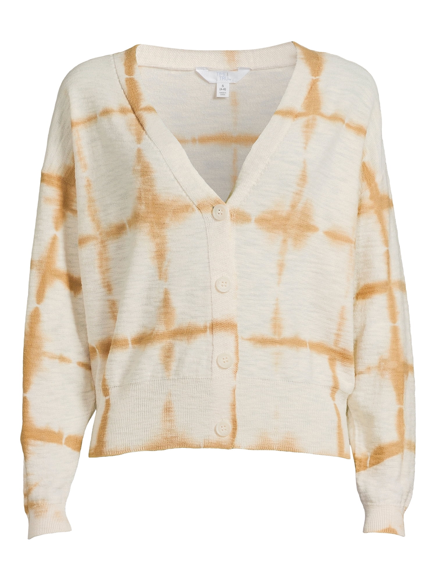Time and Tru Women s Light Weight Tie Dye Cardigan Walmart