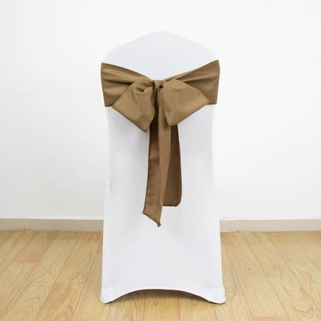 

Efavormart 5 Pack | Taupe Polyester Chair Sashes for Wedding Events Decor Chair Bow Sash Party Decor Supplies - 6 X108