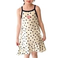 thumbnail image 1 of Robe d'Été pour Filles Tout-Petits Robe Sans Manches à Spaghetti Robe de Princesse à Volants Imprimé Personnalité 7-8 Ans, 1 of 2