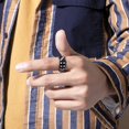 thumbnail image 2 of Anillos de Ansiedad para Mujeres Hombres Anillo de Promesa Anillo de Ansiedad Gay Joyería Anillos de Ansiedad Dados Giratorios Anillo Plata/Negro/Oro, 2 of 2