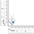 thumbnail image 6 of Blue Topaz I LOVE YOU MOM Double Heart womens Pendant Necklace 14k White Gold Over 925, 6 of 6