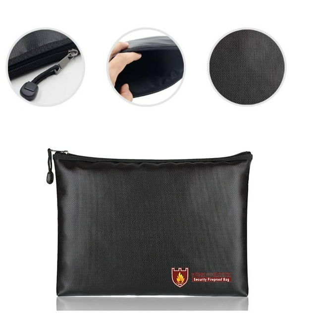 Xihbxyly Bolsa Ignífuga para Documentos, con Doble Protección Contra Fuego y Agua, para Guardar Dinero En Efectivo, Joyas y Archivos Importantes, Flexible y Portátil, para Emergencias, 29 X 20 Cm.