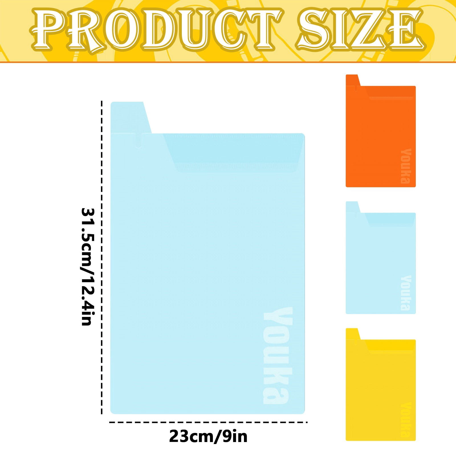 10 Pack A4 File Folders Cut Tab Plastic Filing Folders for Office School Business Organization