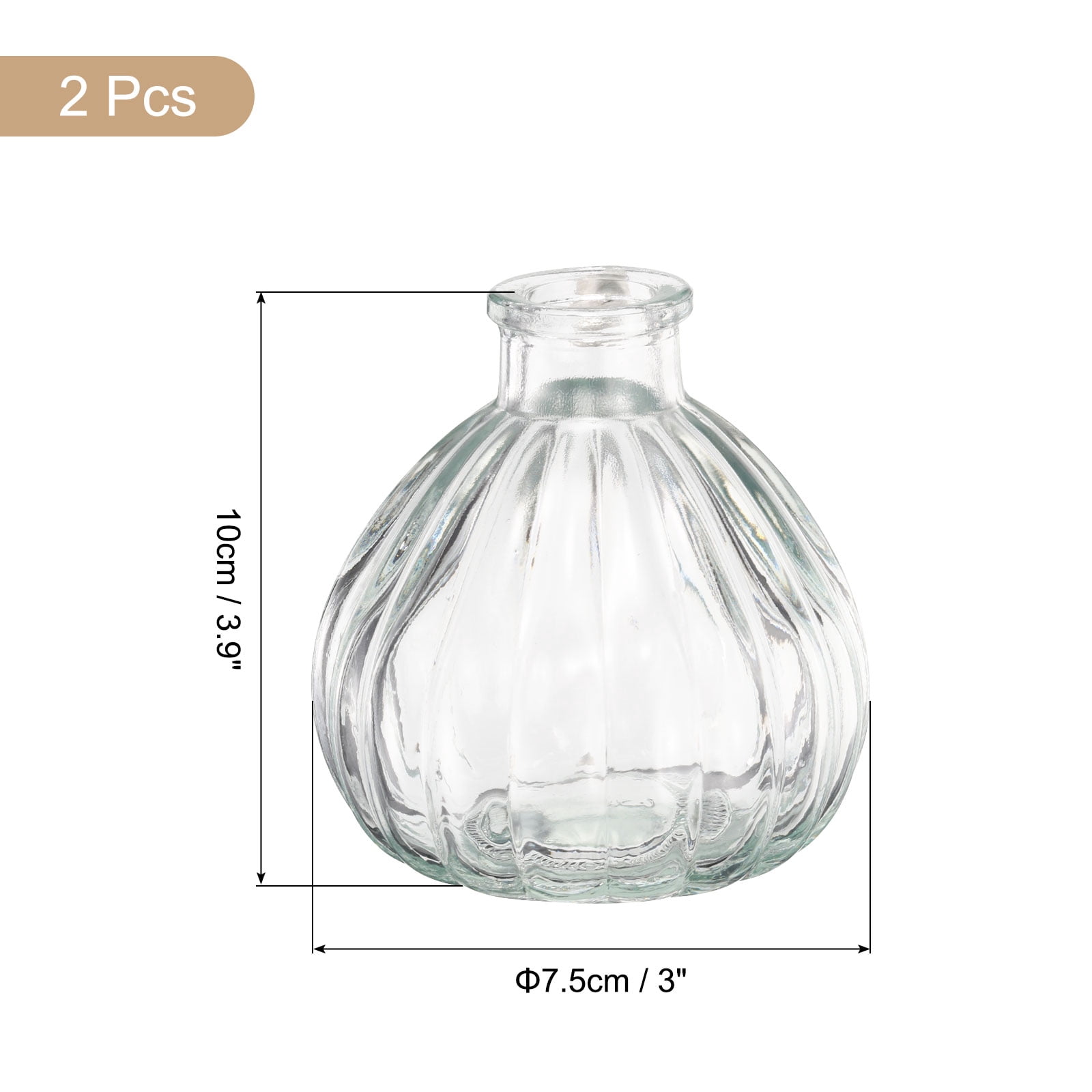 Unique Bargains 2 Pcs 7.8 oz Pumpkin Glass Jars with Cork Stoppers for Halloween