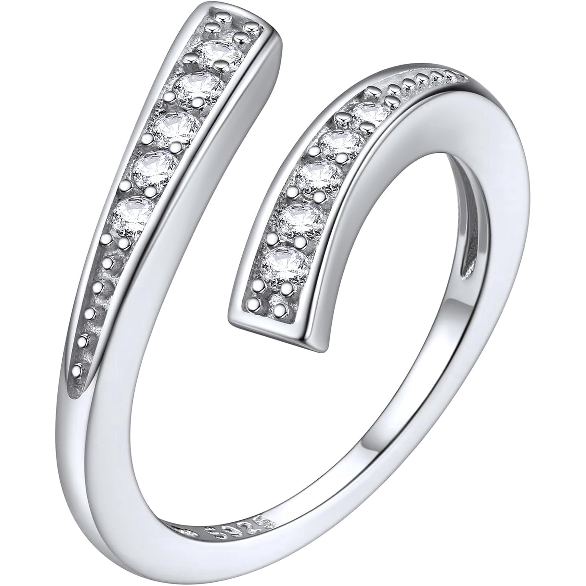 AIJIA Silver Rhinestone Adjustable Toe Rings, Dainty Open Cuff Foot Jewelry for Beach Summer Women Accessories