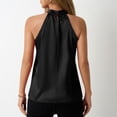 thumbnail image 6 of XFLWAM Womens Silk Satin Halter Tank Tops Casual Sleeveless Mock Neck Top Summer Curved Hem Dressy Blouse Shirt, 6 of 8