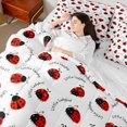 thumbnail image 4 of Manfei Ladybird Ladybug 7-Piece Twin Bedding Sets,Kawaii Animal Bedding Comforter Set,Black Red Breathable Sheet Sets,Lightweight Cute Bedroom Decoration,Reversible, 4 of 7