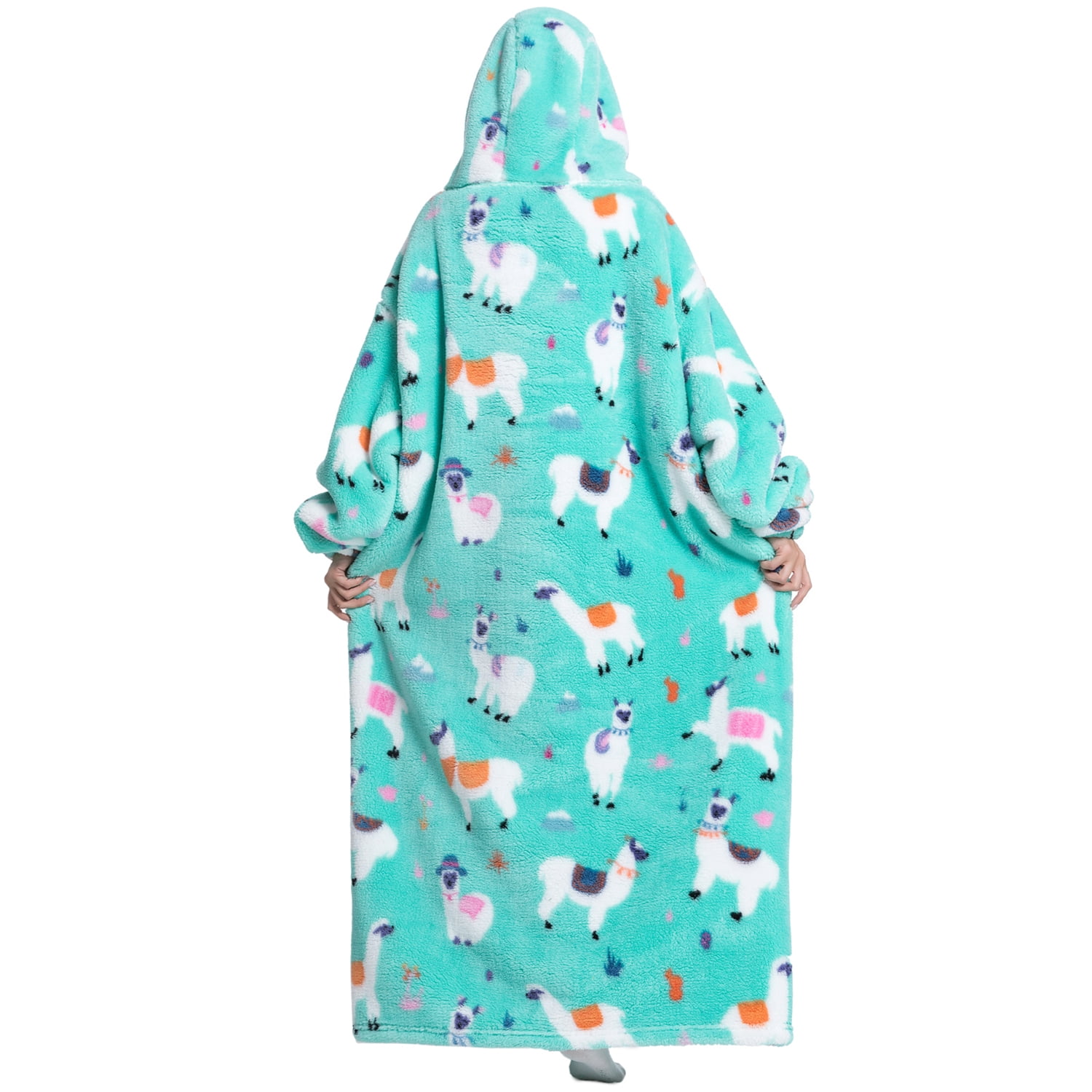 Msrlassn Extra Long Wearable Blanket Hoodie for Women Men Adults Oversized Hooded Blanket Sweatshirt, Super Soft Warm Comfortable Giant Wearable Blanket Hoodie with Big Pocket