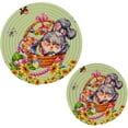 thumbnail image 7 of SKYSONIC Funny Flower Puppy Pot Holders Trivets, 2 Pcs Heat Resistant Trivets,Easter Rabbit Floral Cotton Thread Weave Mats for Hot Pads Pans Pot Bowl Teapot for Kitchen Decor, 7 of 7
