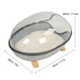thumbnail image 5 of Cat Cave Removable Transparent Top Large Space Hideout Felt Kitten Nest Bed With Wooden Legs For All Seasons, 5 of 5