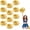 Colorful+Gold, variant on 12 Pack Cheerleading pom poms,Handheld Cheer pom poms, Sports Cheer Plastic Pom Poms Cheerleading for Sports Team Spirit Cheering (Colorful+Blue)
