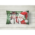 thumbnail image 2 of Carolines Treasures MW1167PW1216 Friends Snowman and Santa Claus   Canvas Fabric Decorative Pillow  12H x16W multicolor, 2 of 3