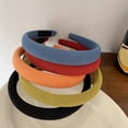 thumbnail image 3 of Hair Hoop Candy Color High Elasticity Soft Sponge Headband No Pressure Corduroy Texture Thickened Design Face Wrap Hair Organizer, 3 of 8