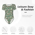 thumbnail image 4 of Pofeuu Mushrooms And Rainbows Print Short Sleeve Body Suits Women Round Neck Bodysuits for Women Onesie Adult Set Body Suit-Small, 4 of 7