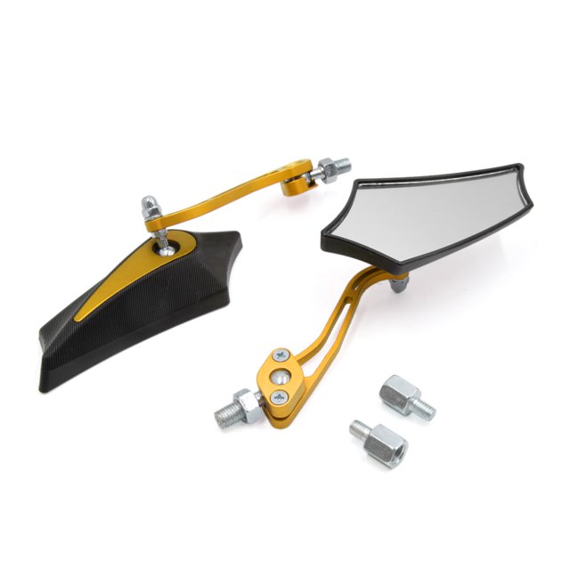 Espejo Retrovisor Moto Unique Bargains Tono Oro de 8mm Diámetro de Rosca de 10 mm