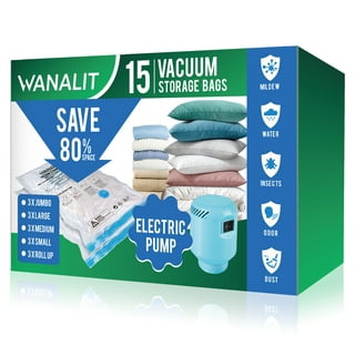 WANALIT Vacuum Storage Bags with Electric Pump, 10 Pack Jumbo Size（40x28）  Reusable Compression Space Saving Bag for Clothes, Bedding, Mattress