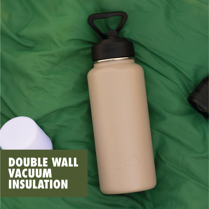Ozark Trail 32 oz Stainless Steel Insulated Water Bottle, Tan (3-Pack) photo 3