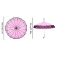 thumbnail image 3 of Lace Pagoda Umbrella, Windproof Sunshade Umbrella with Curved Handle for Brides, Weddings, Outdoor Parties & Photos – Orange, 3 of 10