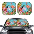 thumbnail image 2 of Balery 2 Piece Tropical Jungle Flamingo Car Windshield Sun Shade|Foldable Front Windshield Shade for Car Front Window for Most Sedans SUV Truck-Large, 2 of 7